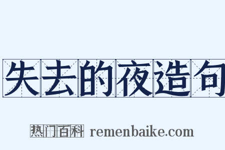 失去的夜造句是什么意思的图片